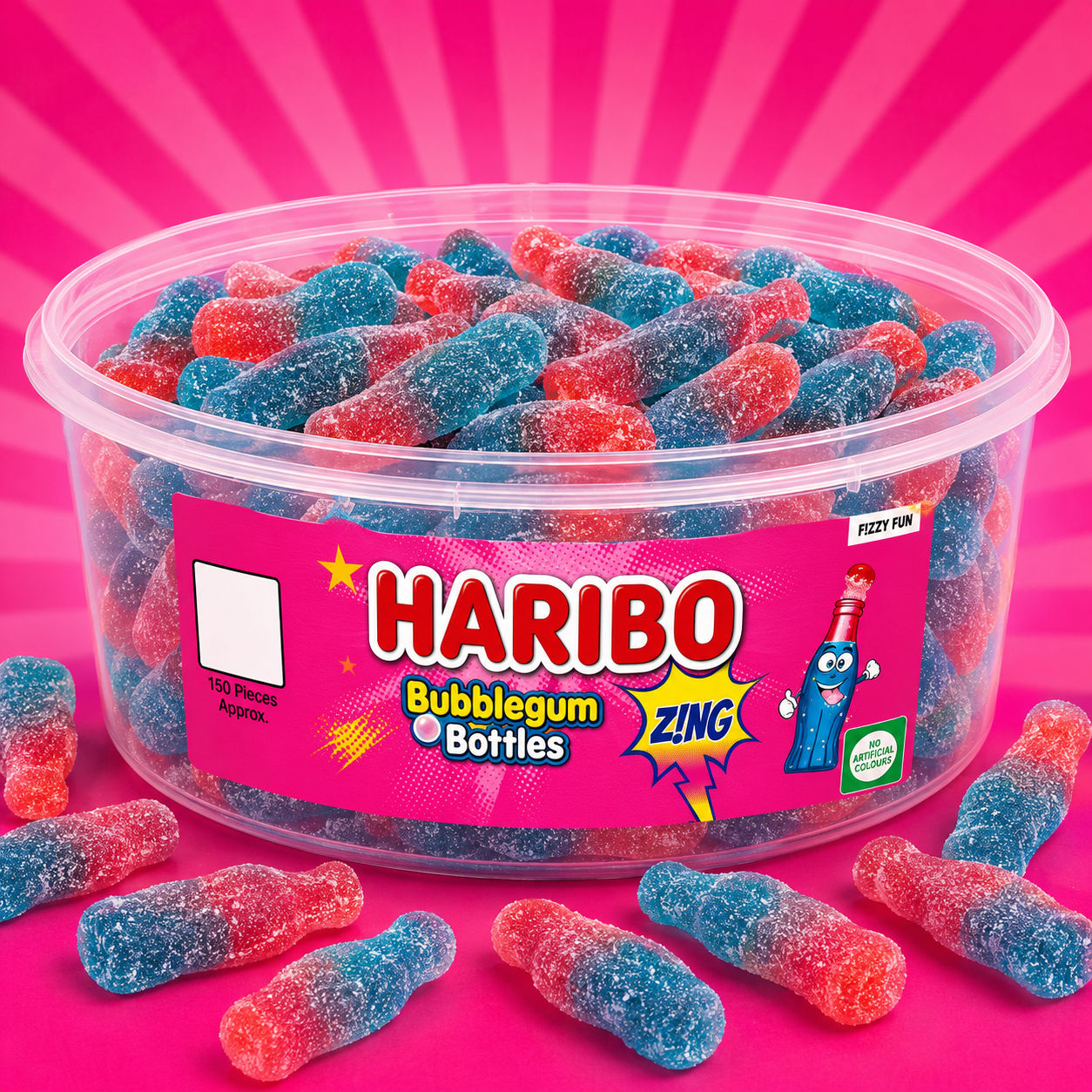 Haribo Fizzy Bubblegum Bottles 638g 75 Count