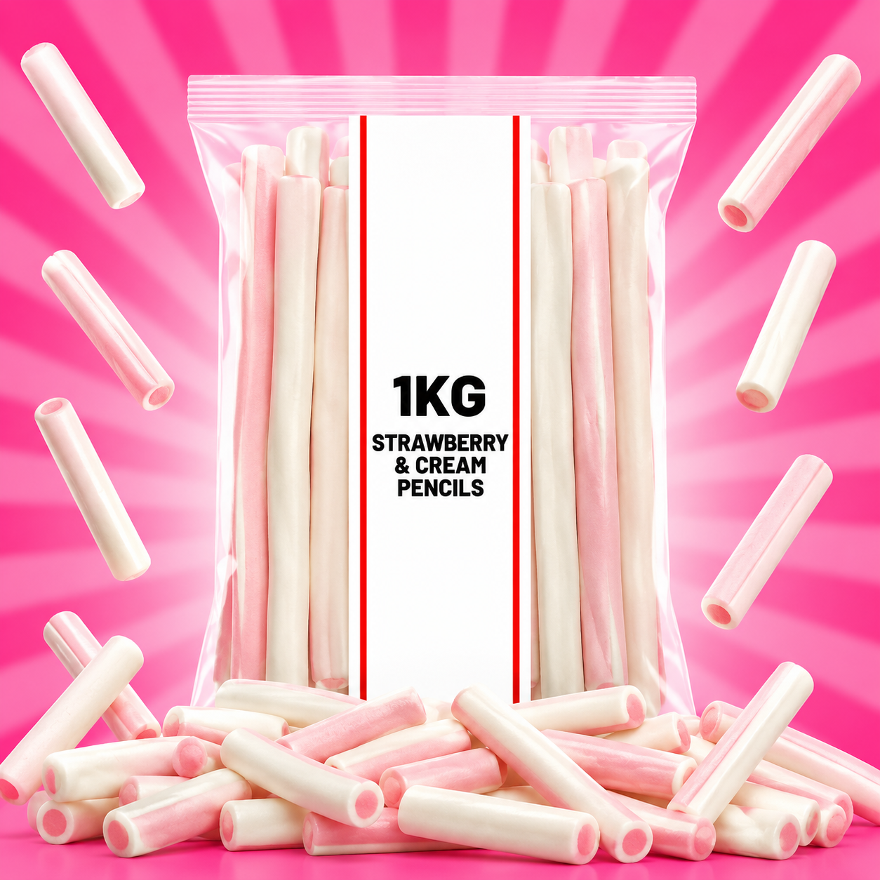 1KG Strawberry & Cream Pencils