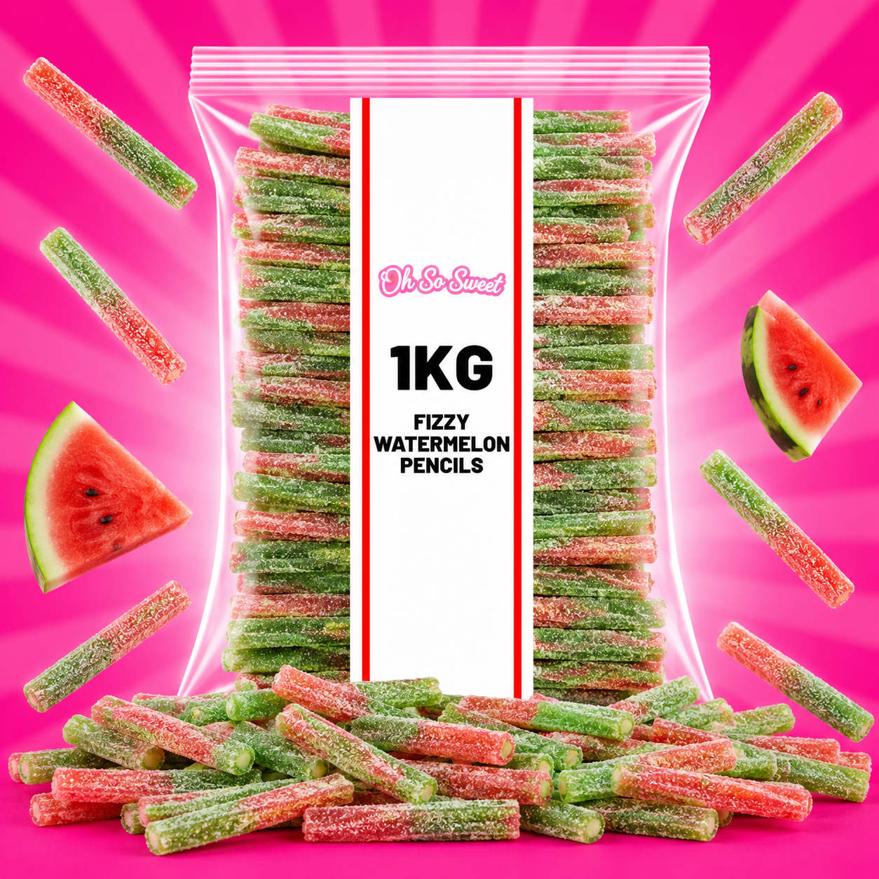 1KG Fizzy Watermelon Pencils